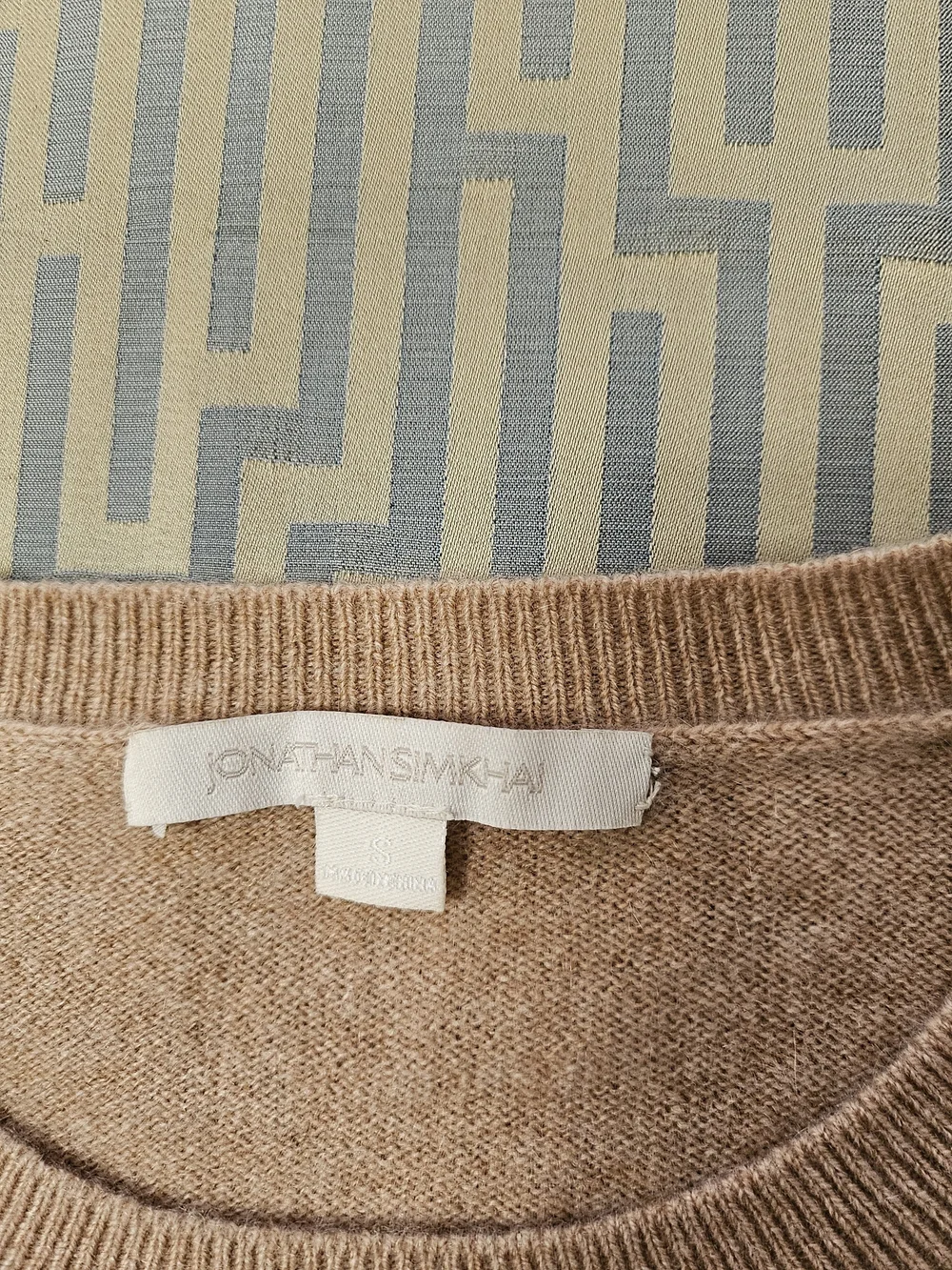 Jonathan Simkhai Peach Crewneck Sweater 100% Cashmere